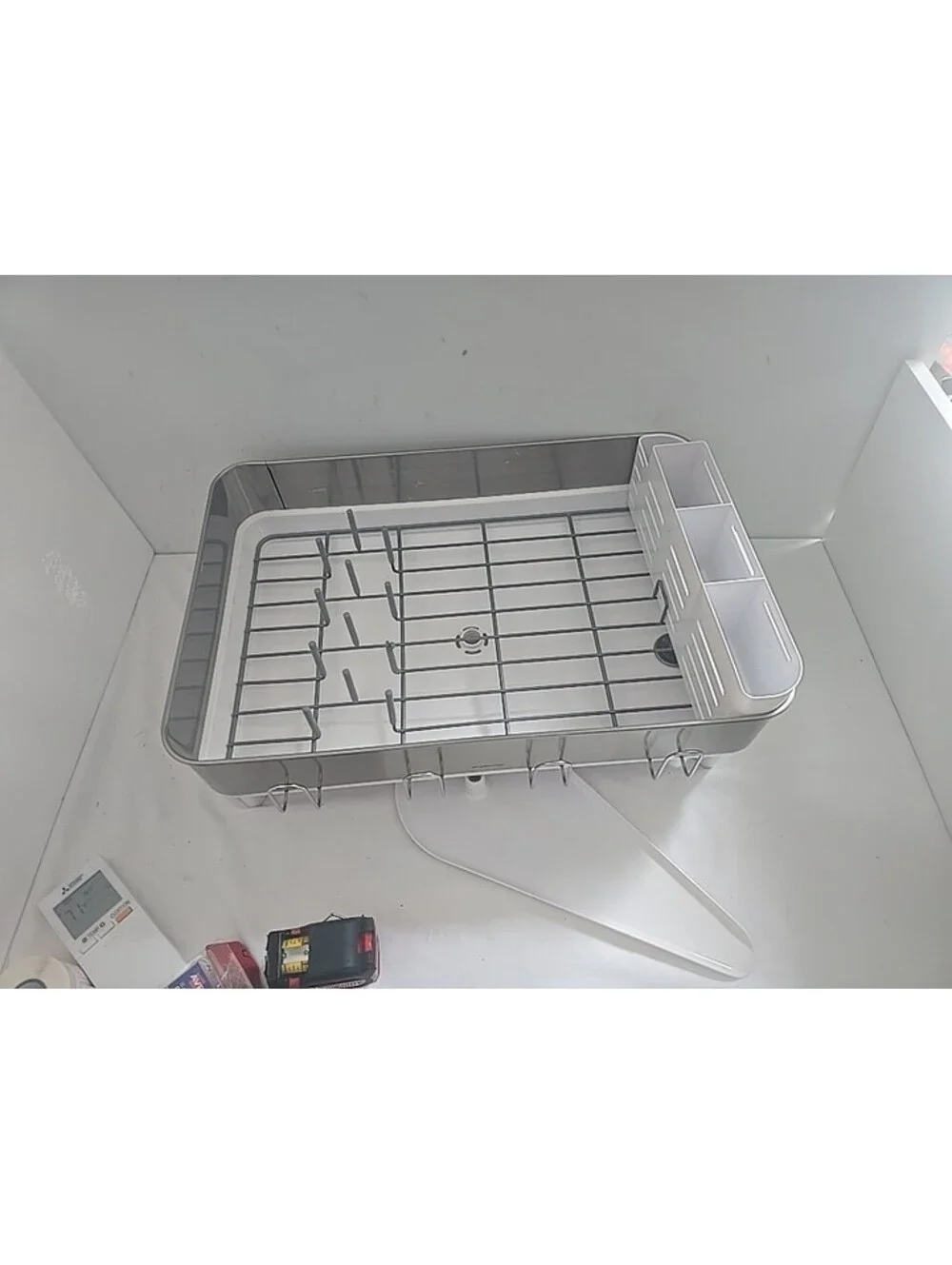 simplehuman Compact Kitchen Steel Frame Dishrack, White